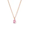 Collier or rose 18 carats saphir poire rose