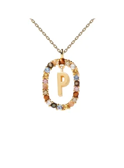 Collier PDPaola Lettre P plaqué or_x005f_x000D_Collection NEW LETTERS