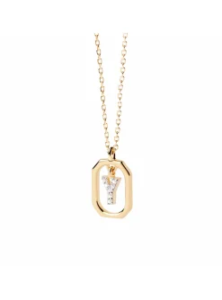 Collier Pdpaola Lettre Y Mini doré