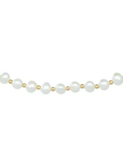 Collier perles de culture et intercalaires or jaune