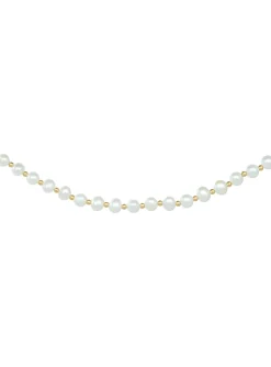 Collier perles de culture et intercalaires or jaune
