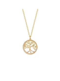 Collier plaqué or arbre de vie