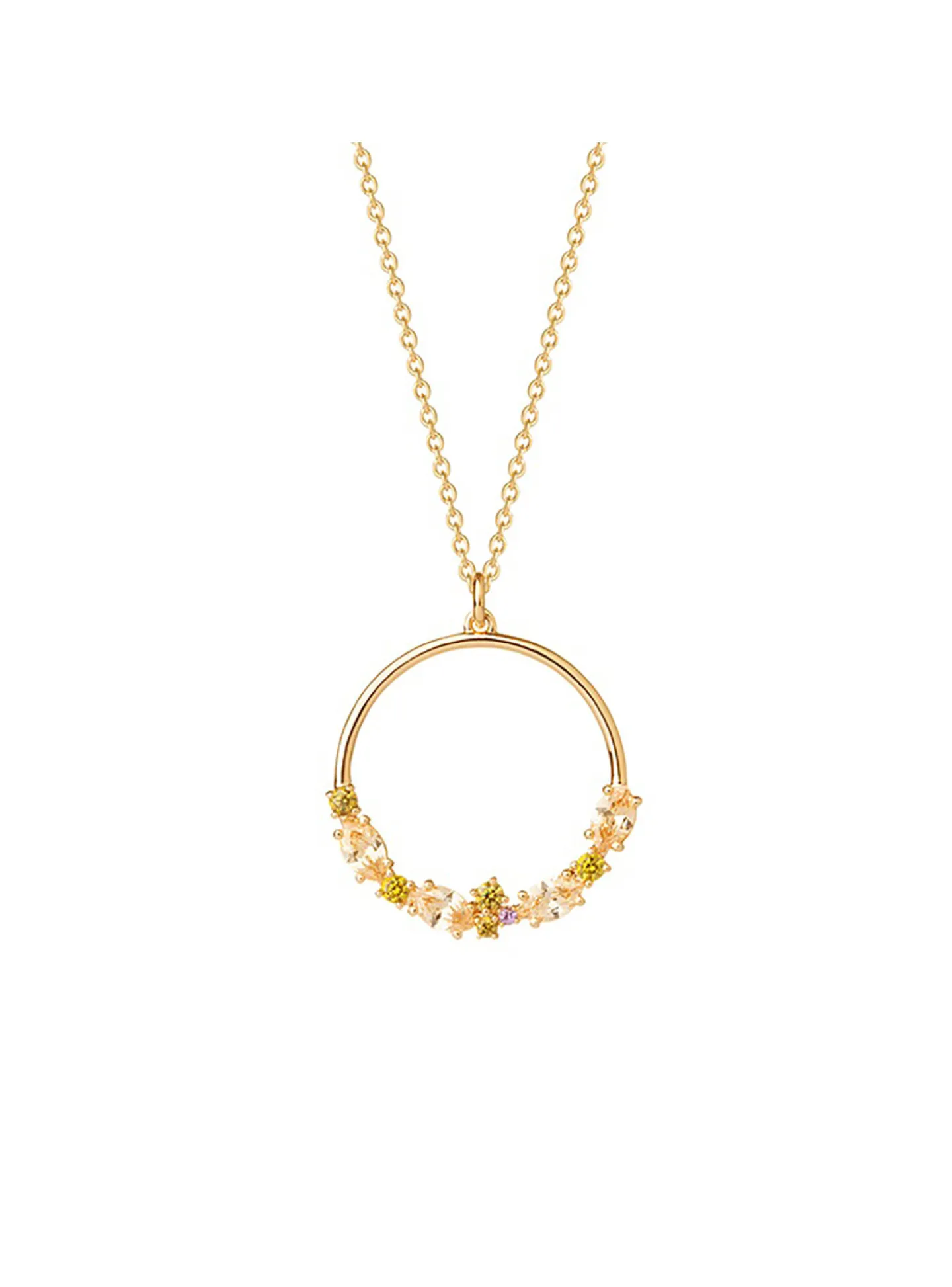 Collier plaqué or cercle oxydes multicolores