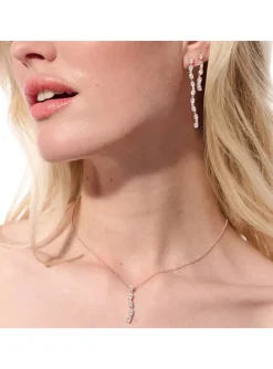 Collier Sif Jakobs Ellea ovale lungo argent_x005f_x000D_pendentif oxydes de zirconium