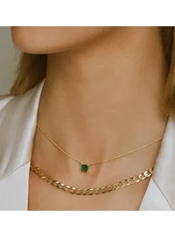 Collier Sif Jakobs Ellera Quadrato doré oxyde vert