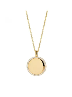Collier Sif Jakobs FOLLINA GRANDE_x005f_x000D_medaille à graver sertie oxydes