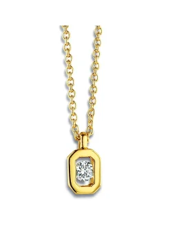 Collier solitaire Brillaxis diamant or jaune