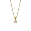 Collier solitaire diamant or 18 carats 0.03 ct