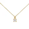 Collier solitaire diamant or jaune 18 carats 0.15 ct