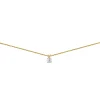 Collier solitaire diamant or 18 carats 0.10 ct