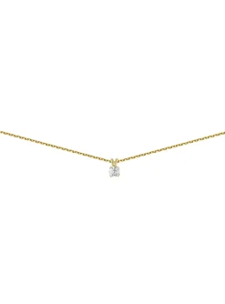 Collier solitaire diamant or 18 carats 0.05 ct