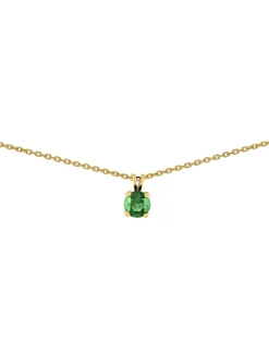 Collier solitaire émeraude or jaune 18 carats