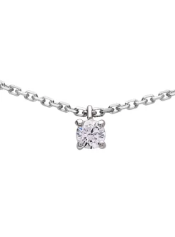 Collier solitaire or 18 carats oxyde griffes