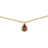 Collier solitaire rubis or jaune 18 carats