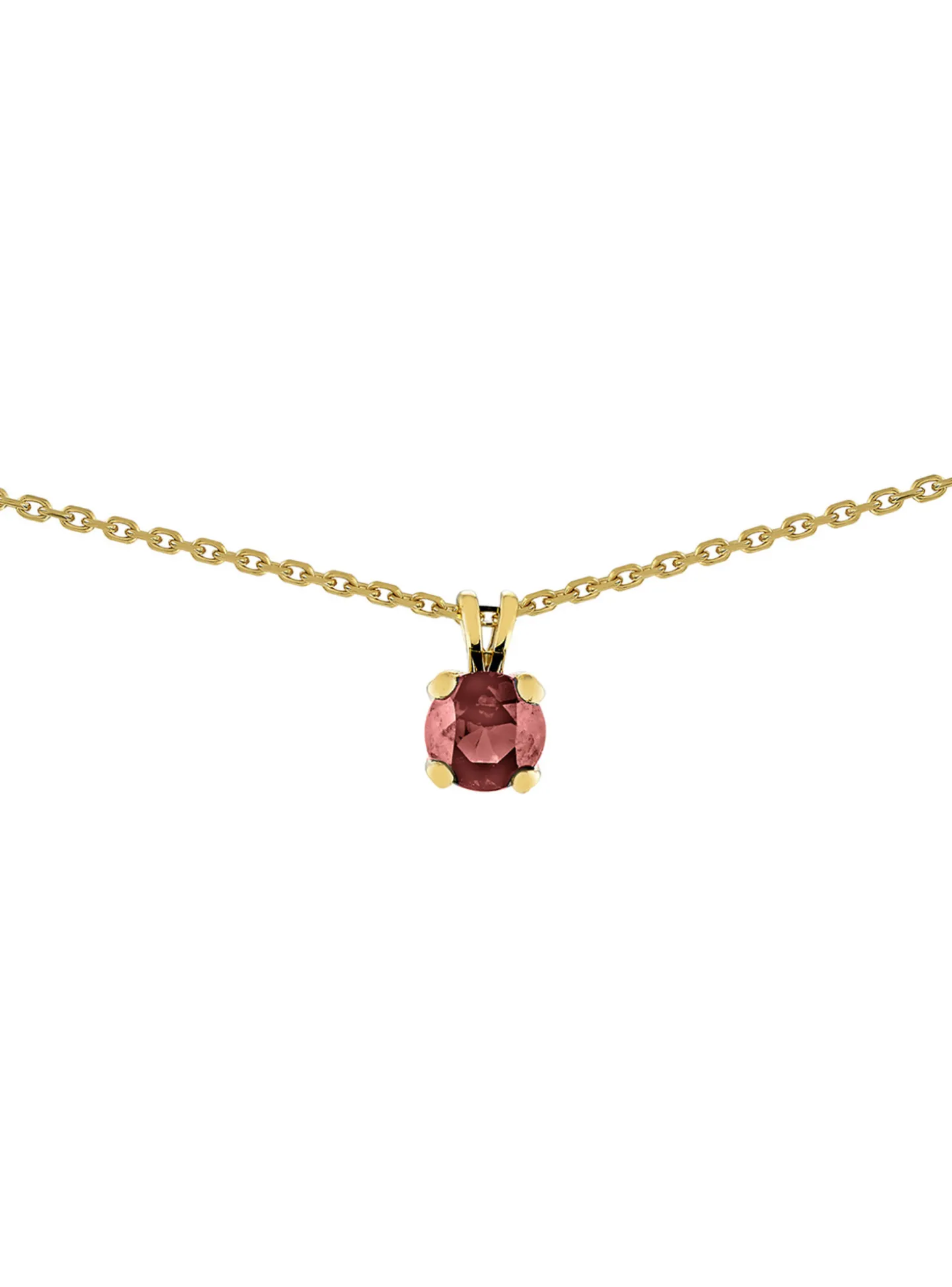 Collier solitaire rubis or jaune 18 carats