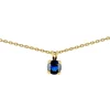 Collier solitaire saphir or jaune 18 carats