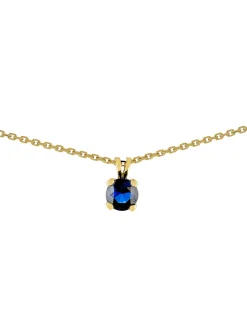 Collier solitaire saphir or jaune 18 carats
