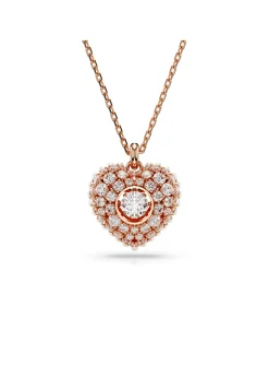 Collier Swarovski Hyperbola coeur rosé