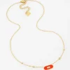 Collier Zag acier doré corail