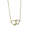 Collier Zag acier doré motif coeurs entrelacés