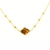 Collier Zag Bijoux acier doré trèfle oeil de tigre_x005f_x000D_collection Velasquez