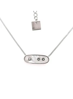 Collier Zag Bijoux acier argenté nacre
