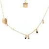 Collier Zag Bijoux acier doré spinel 38cm + 5 cm