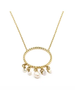 Collier Zag bijoux acier doré perles