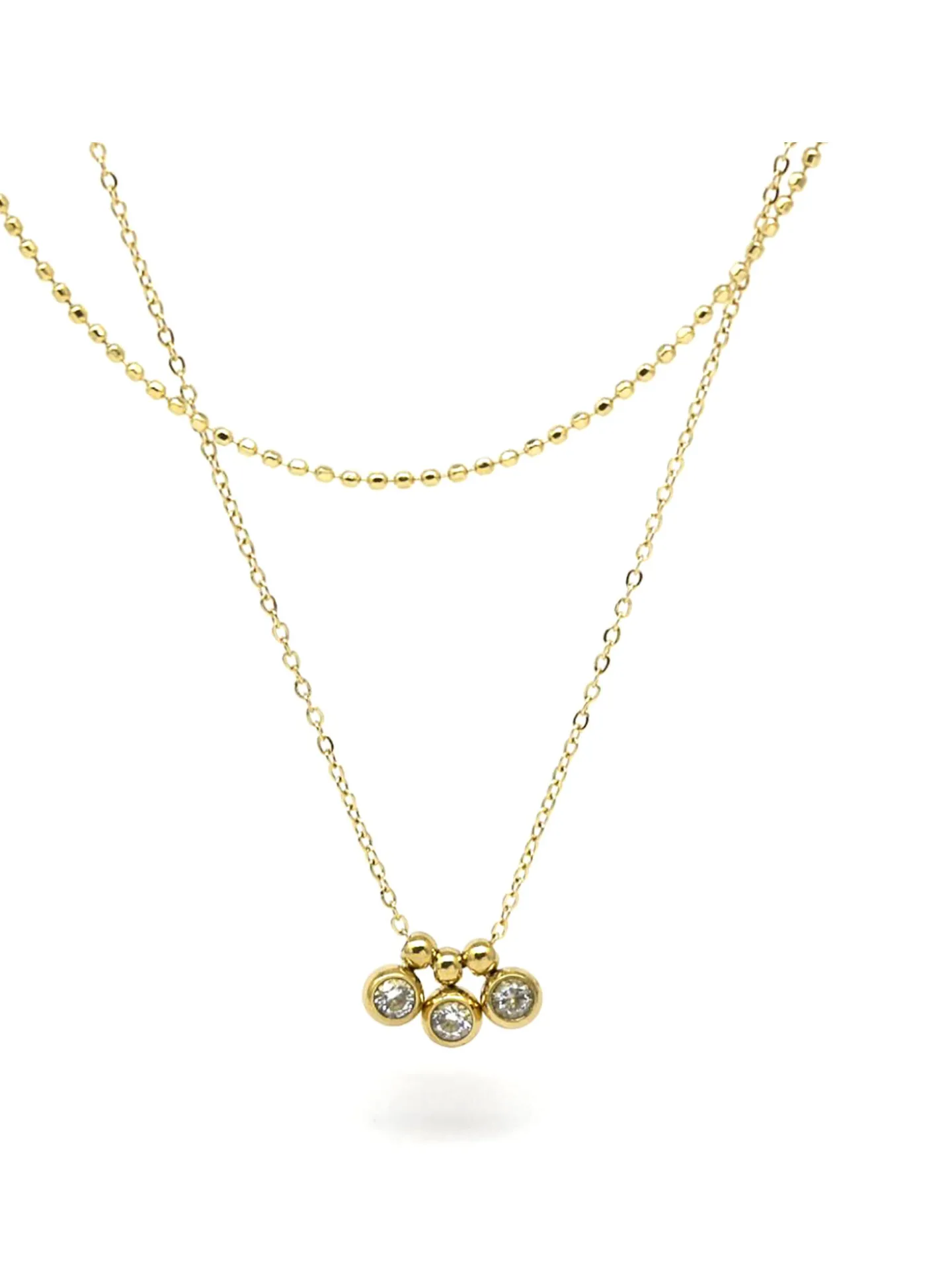 Collier Zag Bijoux Alta double rang_x005f_x000D_pampilles serties
