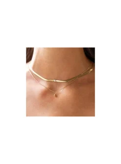 Collier Zag Bijoux Altora double rang_x005f_x000D_pendentif et maille miroir