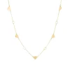 Collier Zag Bijoux Aphaia acier doré coeurs
