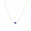 Collier Zag Bijoux Bodrum oeil protecteur bleu_x005f_x000D_acier doré