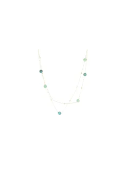 Collier Zag Bijoux Calista perles camaieu bleuapatite
