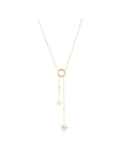 Collier Zag Bijoux Delta acier doré étoiles