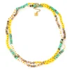 Collier Zag Bijoux double rang jaune et vert