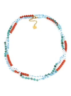 Collier Zag Bijoux double rang bleu et orange