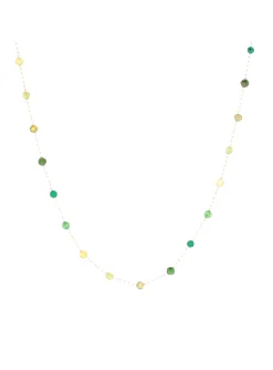Collier Zag Bijoux Hinaku acier doré perles vertes