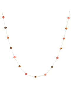 Collier Zag Bijoux Hinaku acier doré_x005f_x000D_oeil de tigre/zirconium