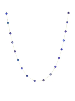 Collier Zag Bijoux Hinaku acier doré Lapis Lazuli