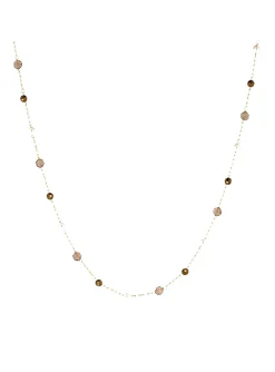 Collier Zag Bijoux Hinaku acier doré_x005f_x000D_quartz fumé/zirconium