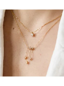 Collier Zag Bijoux Isabeau pendentif trio d'oxydes