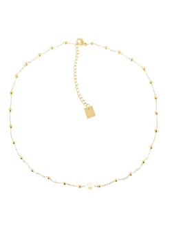Collier Zag Bijoux Izia acier doré perle de culture