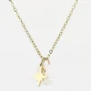 Collier Zag Bijoux Manureva acier doré agate blanche