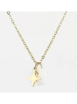 Collier Zag Bijoux Manureva acier doré agate blanche
