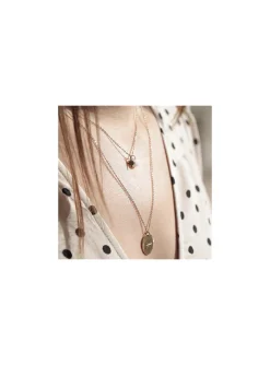 Collier Zag Bijoux Manureva acier doré agate blanche