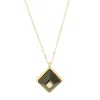 Collier Zag Bijoux Medium pendentif carré onyx