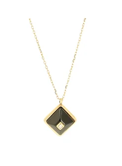 Collier Zag Bijoux Medium pendentif carré onyx