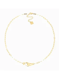 Collier Zag Bijoux motifs poires horizontaux acier_x005f_x000D_doré