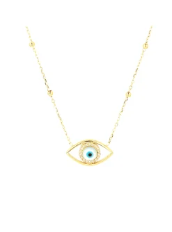 Collier Zag Bijoux Oeil de protection acier doré