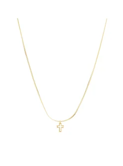 Collier Zag Bijoux Olyde acier doré croix nacre